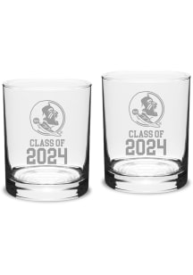 Florida State Seminoles Class of 2024 Hand Etched Crystal 2 Piece Rock Glass