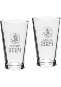 Florida State Seminoles Class of 2024 Hand Etched Crystal 2 Piece Pint Glass