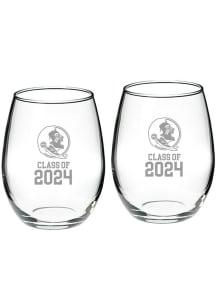 Florida Gators Class of 2024 Hand Etched Crystal 2 Piece Stemless Wine Glass