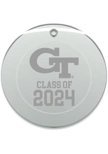 GA Tech Yellow Jackets Class of 2024 Hand Etched Crystal Circle Ornament