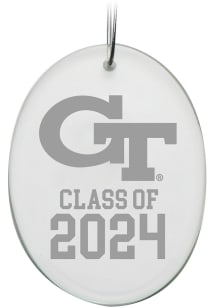 GA Tech Yellow Jackets Class of 2024 Hand Etched Crystal Oval Ornament