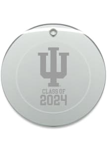 Indiana Hoosiers Class of 2024 Hand Etched Crystal Circle Ornament