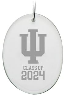 Indiana Hoosiers Class of 2024 Hand Etched Crystal Oval Ornament