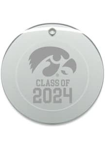 Iowa Hawkeyes Class of 2024 Hand Etched Crystal Circle Ornament