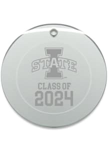 Iowa State Cyclones Class of 2024 Hand Etched Crystal Circle Ornament