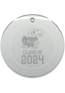 Kansas Jayhawks Class of 2024 Hand Etched Crystal Circle Ornament