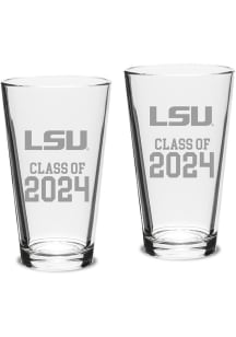 LSU Tigers Class of 2024 Hand Etched Crystal 2 Piece Pint Glass