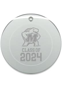 Maryland Terrapins Class of 2024 Hand Etched Crystal Circle Ornament