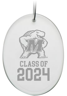 Maryland Terrapins Class of 2024 Hand Etched Crystal Oval Ornament
