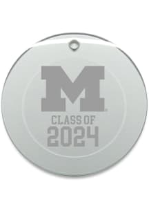 Michigan Wolverines Class of 2024 Hand Etched Crystal Circle Ornament