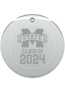 Mississippi State Bulldogs Class of 2024 Hand Etched Crystal Circle Ornament