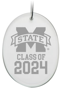 Mississippi State Bulldogs Class of 2024 Hand Etched Crystal Oval Ornament