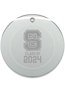 NC State Wolfpack Class of 2024 Hand Etched Crystal Circle Ornament