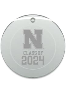 Nebraska Cornhuskers Class of 2024 Hand Etched Crystal Circle Ornament