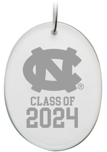 North Carolina Tar Heels Class of 2024 Hand Etched Crystal Oval Ornament