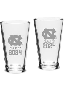 North Carolina Tar Heels Class of 2024 Hand Etched Crystal 2 Piece Pint Glass