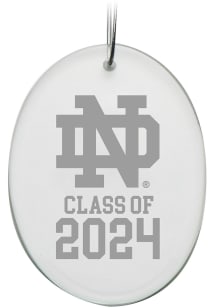 Notre Dame Fighting Irish Class of 2024 Hand Etched Crystal Oval Ornament