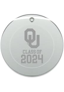 Oklahoma Sooners Class of 2024 Hand Etched Crystal Circle Ornament