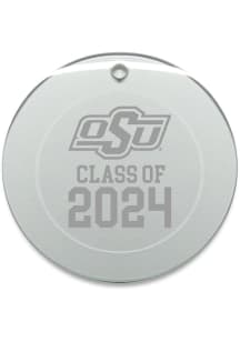 Oklahoma State Cowboys Class of 2024 Hand Etched Crystal Circle Ornament
