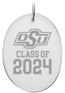 Oklahoma State Cowboys Class of 2024 Hand Etched Crystal Oval Ornament