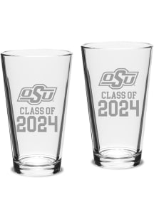 Oklahoma State Cowboys Class of 2024 Hand Etched Crystal 2 Piece Pint Glass