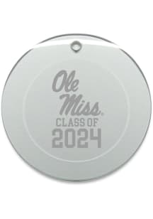 Ole Miss Rebels Class of 2024 Hand Etched Crystal Circle Ornament