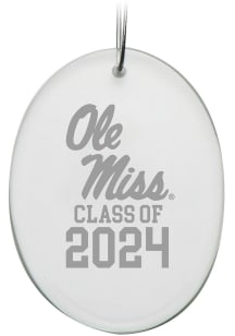 Ole Miss Rebels Class of 2024 Hand Etched Crystal Oval Ornament