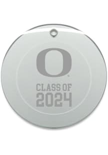 Oregon Ducks Class of 2024 Hand Etched Crystal Circle Ornament