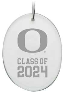 Oregon Ducks Class of 2024 Hand Etched Crystal Oval Ornament