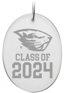 Oregon State Beavers Class of 2024 Hand Etched Crystal Oval Ornament