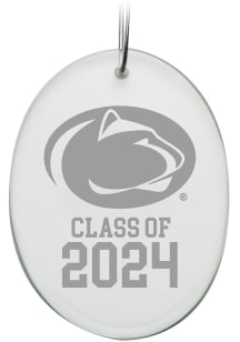 Penn State Nittany Lions Class of 2024 Hand Etched Crystal Oval Ornament