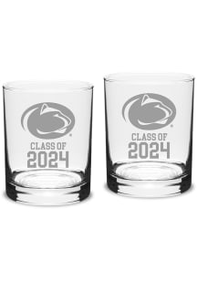 Penn State Nittany Lions Class of 2024 Hand Etched Crystal 2 Piece Rock Glass