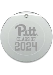 Pitt Panthers Class of 2024 Hand Etched Crystal Circle Ornament