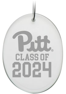 Pitt Panthers Class of 2024 Hand Etched Crystal Oval Ornament