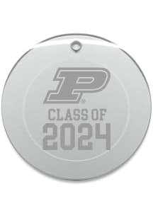 Purdue Boilermakers Class of 2024 Hand Etched Crystal Circle Ornament