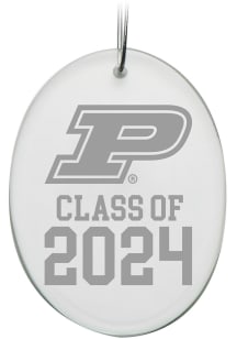 Purdue Boilermakers Class of 2024 Hand Etched Crystal Oval Ornament