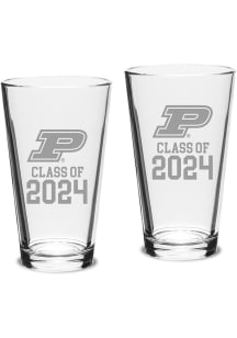 Purdue Boilermakers Class of 2024 Hand Etched Crystal 2 Piece Pint Glass