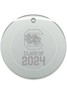 South Carolina Gamecocks Class of 2024 Hand Etched Crystal Circle Ornament