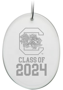 South Carolina Gamecocks Class of 2024 Hand Etched Crystal Oval Ornament