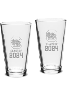 South Carolina Gamecocks Class of 2024 Hand Etched Crystal 2 Piece Pint Glass