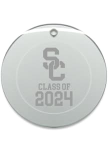 USC Trojans Class of 2024 Hand Etched Crystal Circle Ornament