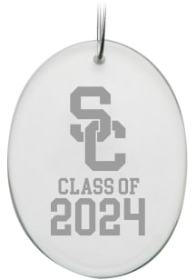USC Trojans Class of 2024 Hand Etched Crystal Oval Ornament