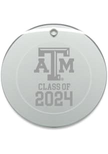 Texas A&amp;M Aggies Class of 2024 Hand Etched Crystal Circle Ornament