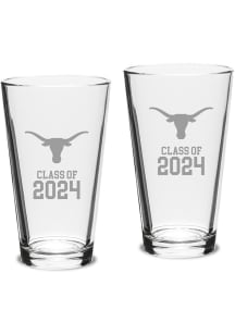 Texas Longhorns Class of 2024 Hand Etched Crystal 2 Piece Pint Glass
