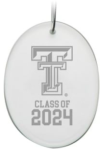 Texas Tech Red Raiders Class of 2024 Hand Etched Crystal Oval Ornament