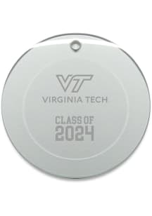 Virginia Tech Hokies Class of 2024 Hand Etched Crystal Circle Ornament