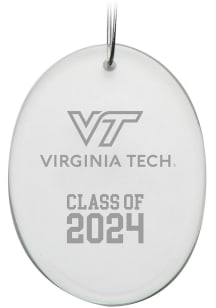 Virginia Tech Hokies Class of 2024 Hand Etched Crystal Oval Ornament