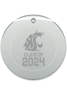 Washington State Cougars Class of 2024 Hand Etched Crystal Circle Ornament