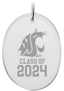 Washington State Cougars Class of 2024 Hand Etched Crystal Oval Ornament