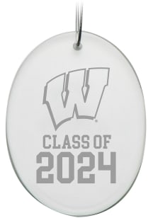 Wisconsin Badgers Class of 2024 Hand Etched Crystal Oval Ornament